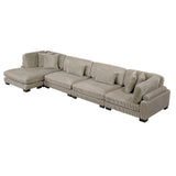 Traverse Taupe 4-Piece Modular Sectional with Reversible Chaise - Ornate Home