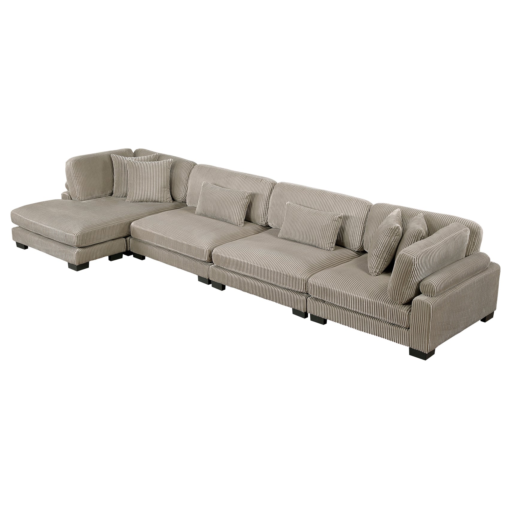 Traverse Taupe 4-Piece Modular Sectional with Reversible Chaise - Ornate Home