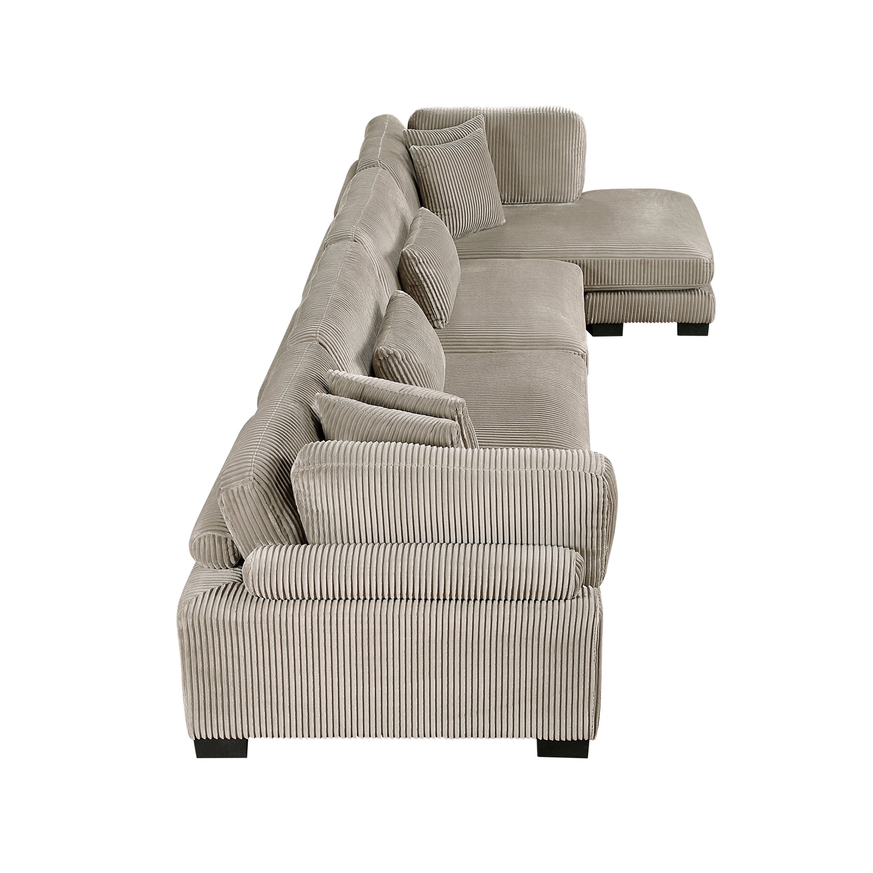 Traverse Taupe 4-Piece Modular Sectional with Reversible Chaise - Ornate Home