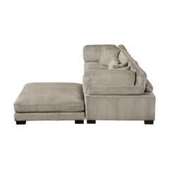 Traverse Taupe 4-Piece RAF Modular Sectional with Ottoman - Ornate Home