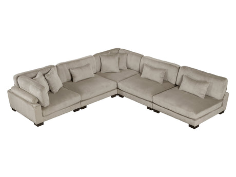 Traverse Taupe 5-Piece Modular Sectional - Ornate Home