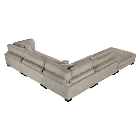 Traverse Taupe 5-Piece Modular Sectional with Ottoman - Ornate Home