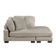 Traverse Taupe 5-Piece Modular Sectional with Reversible Chaise and Ottoman - Ornate Home