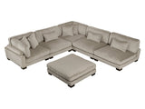 Traverse Taupe 6-Piece L Shaped Modular Sectional with Ottoman - Ornate Home
