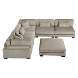 Traverse Taupe 6-Piece L Shaped Modular Sectional with Ottoman - Ornate Home