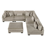 Traverse Taupe 6-Piece Modular Sectional with Ottoman - Ornate Home