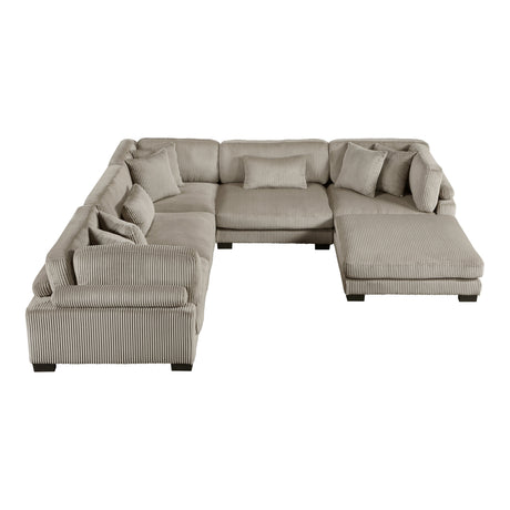 Traverse Taupe 6-Piece Modular Sectional with Ottoman - Ornate Home