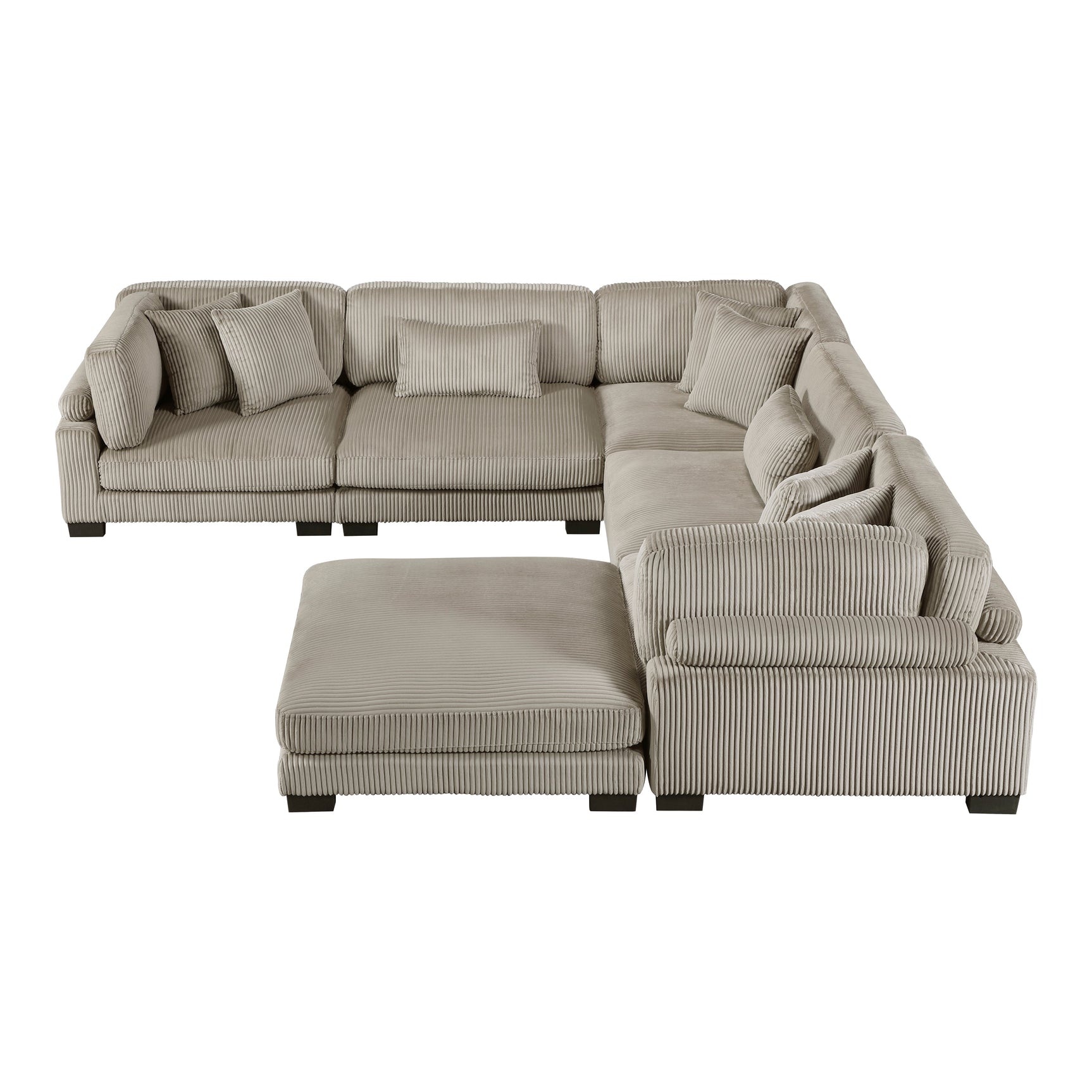 Traverse Taupe 6-Piece Modular Sectional with Ottoman - Ornate Home