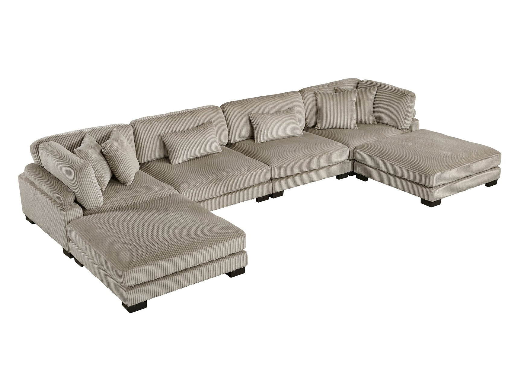 Traverse Taupe 6-Piece Modular Sectional with Ottomans - Ornate Home