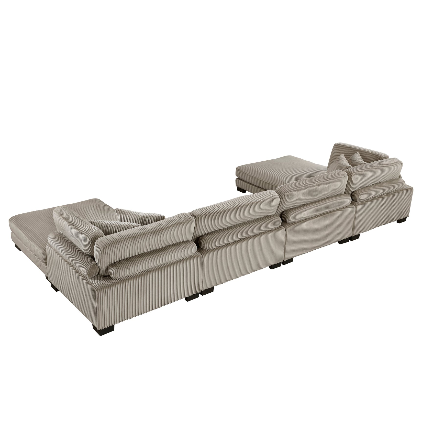 Traverse Taupe 6-Piece Modular Sectional with Ottomans - Ornate Home