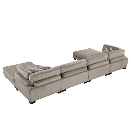 Traverse Taupe 6-Piece Modular Sectional with Ottomans - Ornate Home