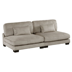 Traverse Taupe 6-Piece Modular Sectional with Ottomans - Ornate Home