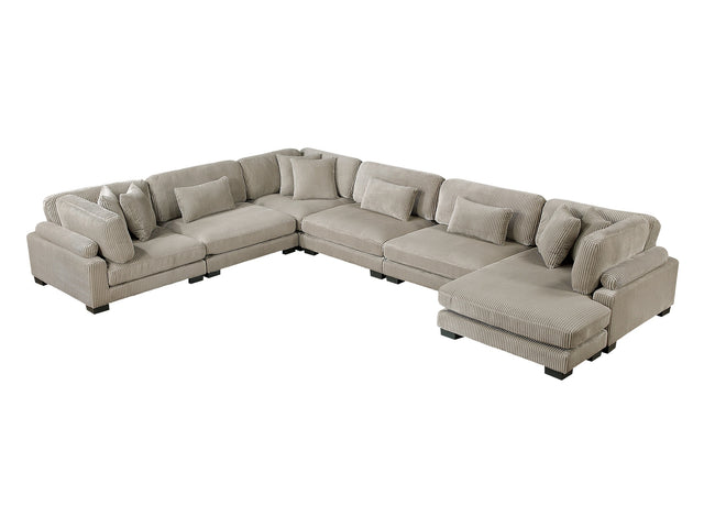 Traverse Taupe 6-Piece Modular Sectional with Reversible Chaise - Ornate Home