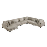 Traverse Taupe 6-Piece Modular Sectional with Reversible Chaise - Ornate Home