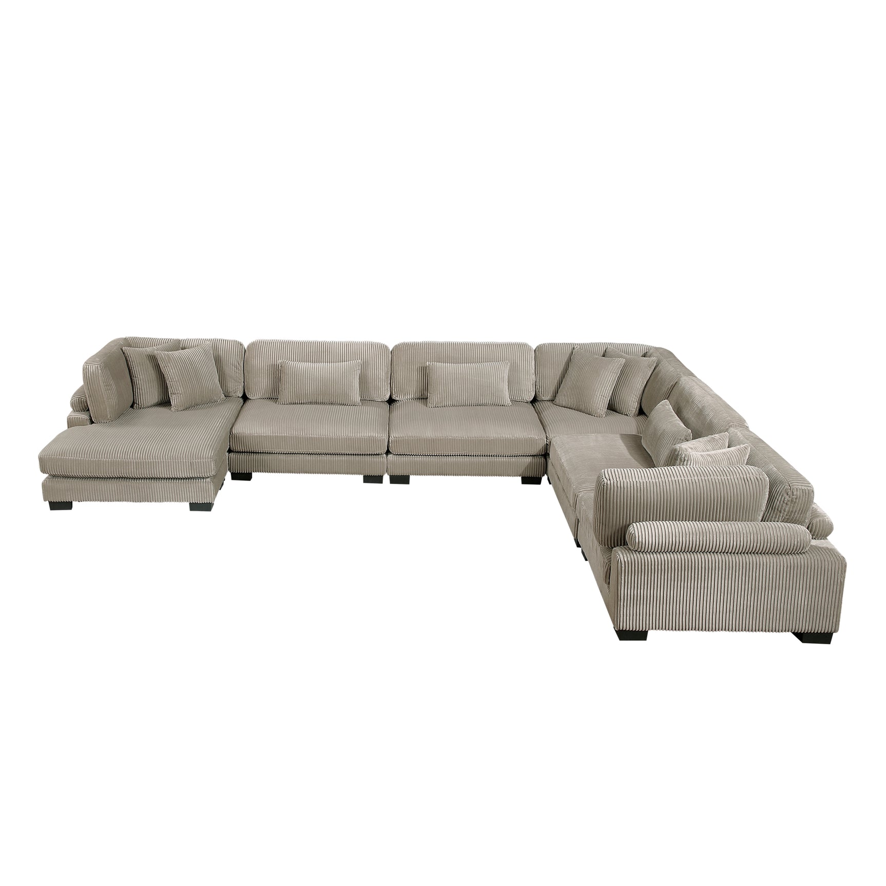 Traverse Taupe 6-Piece Modular Sectional with Reversible Chaise - Ornate Home