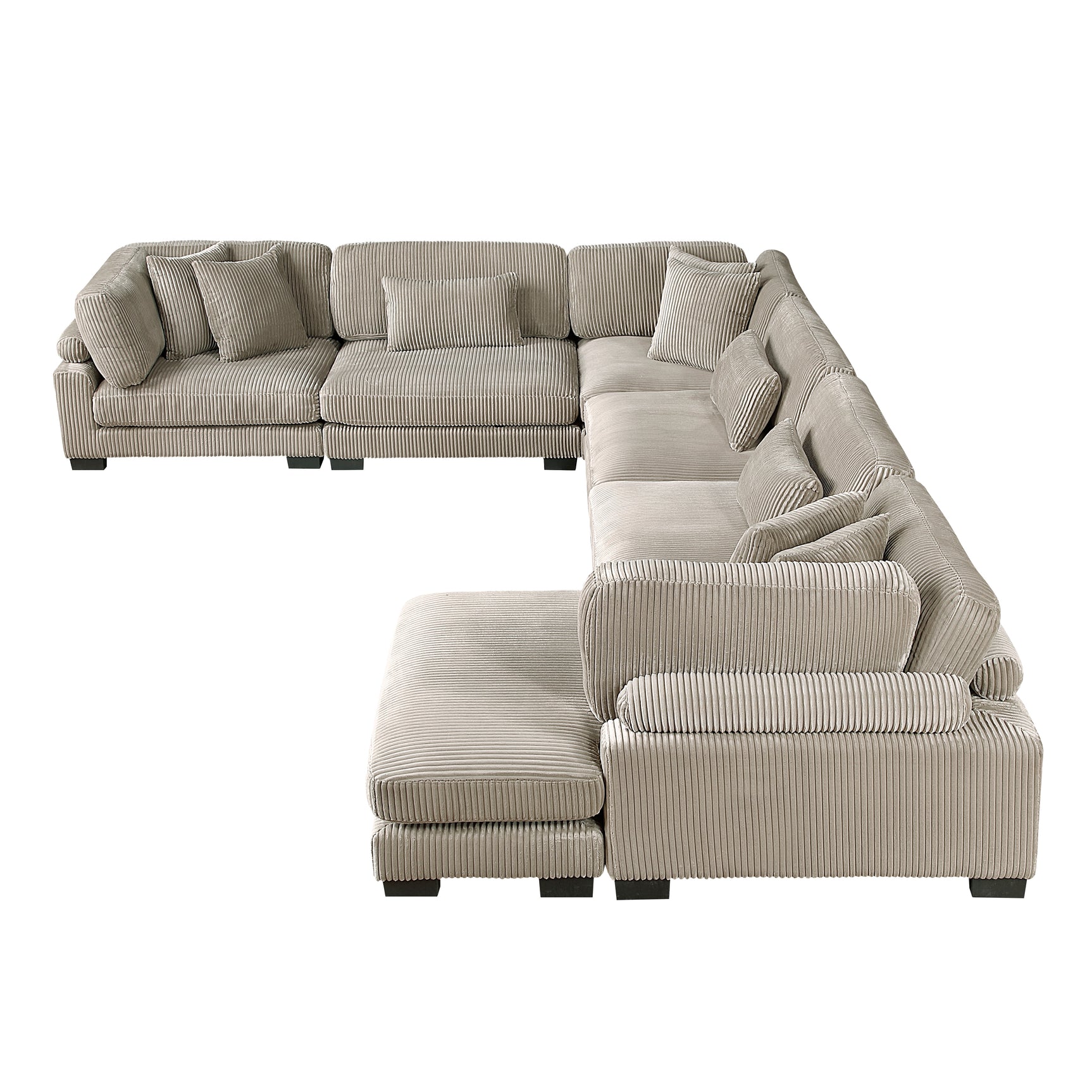 Traverse Taupe 6-Piece Modular Sectional with Reversible Chaise - Ornate Home