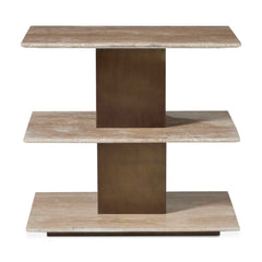 Travertini Bronze/Brown 3 Tiered Accent Table - Ornate Home