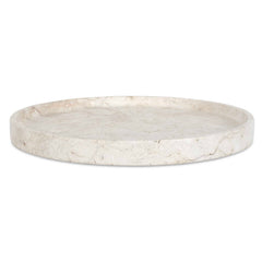 Travessa Brown/White Outdoor Round Stone Tray - Ornate Home