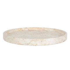 Travessa Brown/White Outdoor Round Stone Tray - Ornate Home