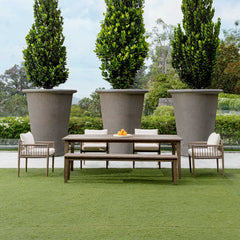 Travessa Brown/White Outdoor Round Stone Tray - Ornate Home