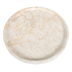 Travessa Brown/White Outdoor Round Stone Tray - Ornate Home