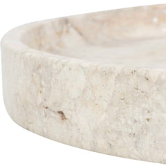 Travessa Brown/White Outdoor Round Stone Tray - Ornate Home