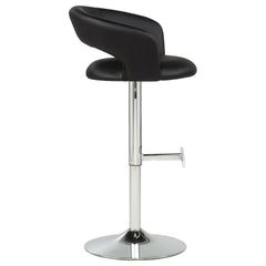 Travia Black And Chrome Adjustable Leatherette Swivel Bar Stool - Ornate Home