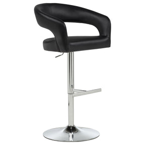 Travia Black Leatherette Upholstered Adjustable Bar Stool - Ornate Home