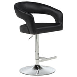 Travia Black Leatherette Upholstered Adjustable Bar Stool - Ornate Home