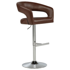 Travia Cocoa Brown Leatherette Upholstered Adjustable Bar Stool - Ornate Home