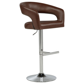 Travia Cocoa Brown Leatherette Upholstered Adjustable Bar Stool - Ornate Home