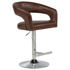 Travia Cocoa Brown Leatherette Upholstered Adjustable Bar Stool - Ornate Home