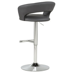 Travia Grey And Chrome Adjustable Leatherette Swivel Bar Stool - Ornate Home