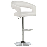 Travia Ivory Leatherette Upholstered Adjustable Bar Stool - Ornate Home