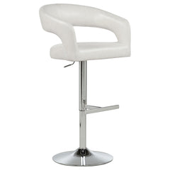 Travia Ivory Leatherette Upholstered Adjustable Bar Stool - Ornate Home
