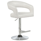 Travia Ivory Leatherette Upholstered Adjustable Bar Stool - Ornate Home