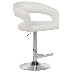 Travia Ivory Leatherette Upholstered Adjustable Bar Stool - Ornate Home