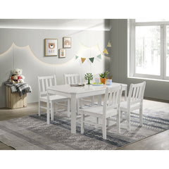 Travis Youth White 5PC Dining Set with Table and 4 Chairs - Ornate Home
