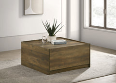 Travon Oak 31.5"W Square Coffee Table - Ornate Home