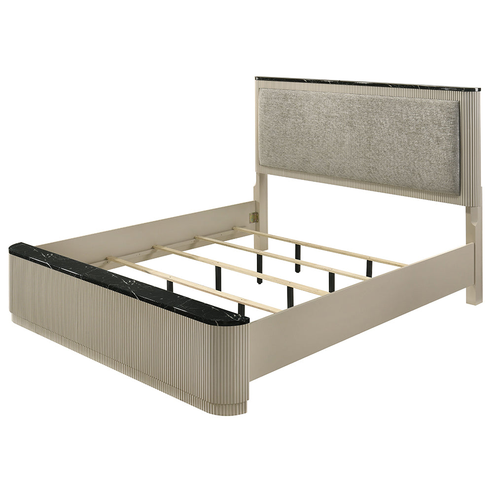 Travonte Gray/Beige Eastern King Bed - Ornate Home