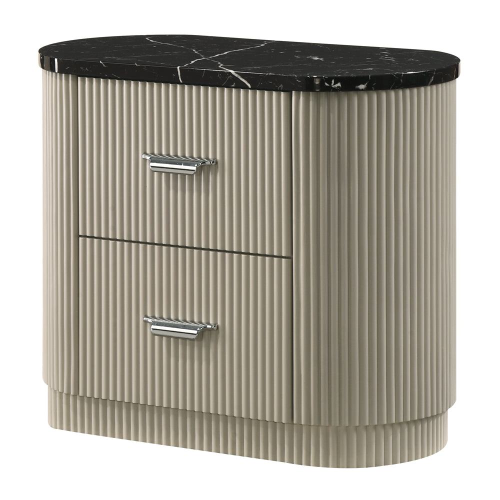 Travonte Gray/Beige Nightstand - Ornate Home
