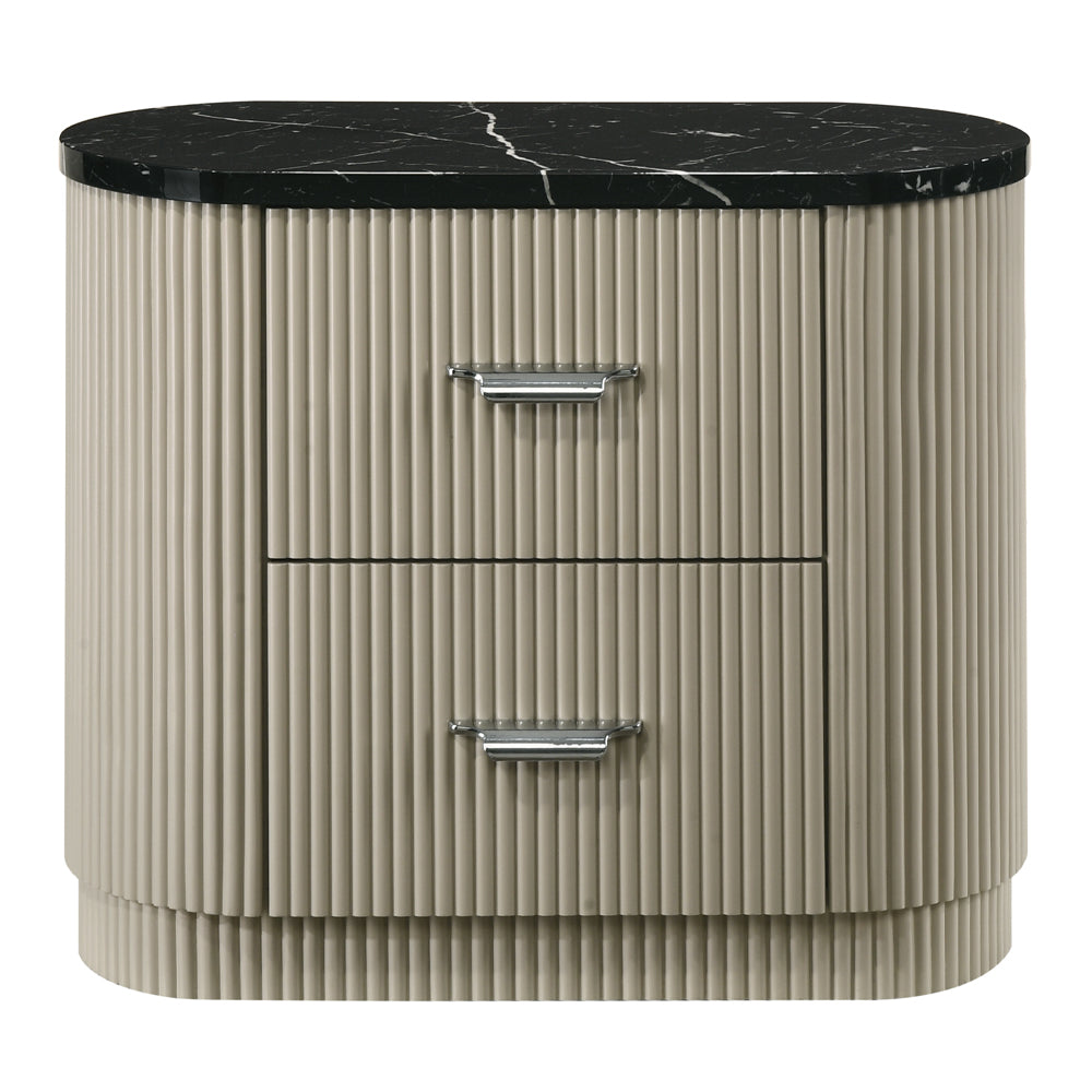 Travonte Gray/Beige Nightstand - Ornate Home