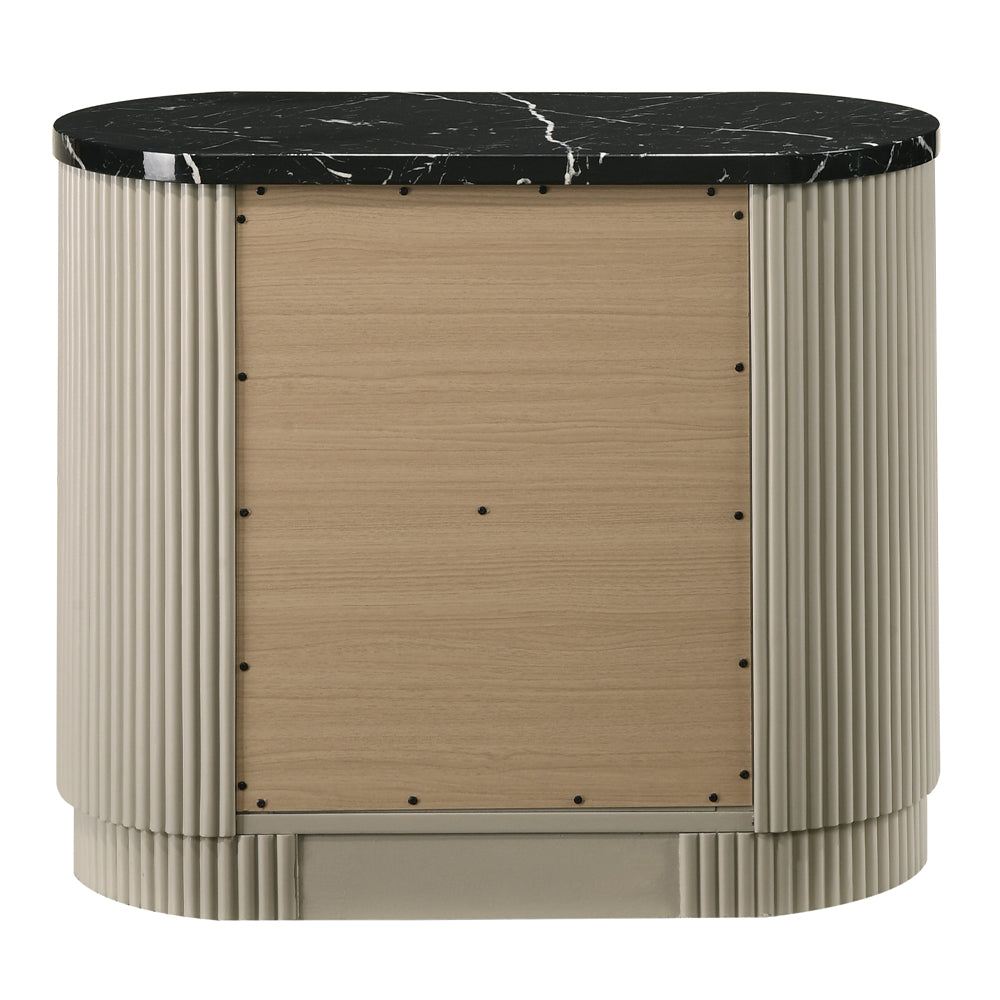 Travonte Gray/Beige Nightstand - Ornate Home