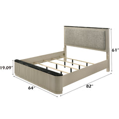 Travonte Gray/Beige Queen Bed - Ornate Home