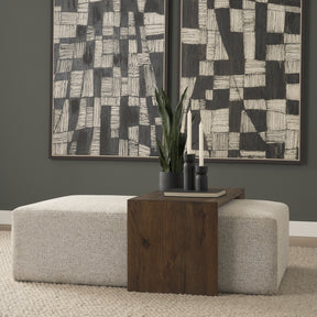 Trayden Gray/Brown Fabric Slider Top Coffee Table (cm)