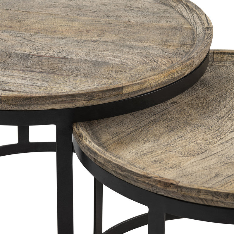 Traymore Brown/Black 2-Piece Nesting Cocktail Tables - Ornate Home