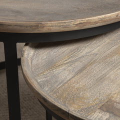 Traymore Brown/Black 2-Piece Nesting Cocktail Tables - Ornate Home