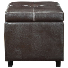 Treasure Espresso Upholstered Vinyl Ottoman - Ornate Home