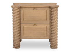 Treccia Oak 2 Drawer Nightstand - Ornate Home