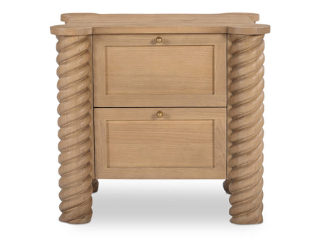 Treccia Oak 2 Drawer Nightstand - Ornate Home